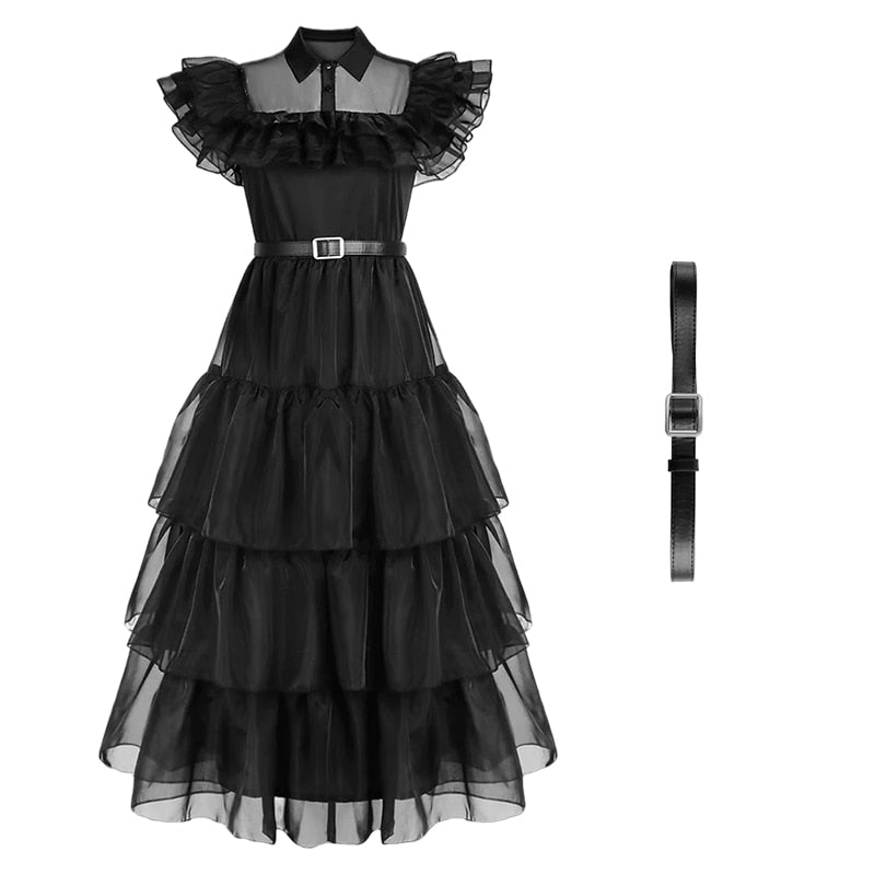 Vestido Wandinha Addams - P Infantil ao XXXG Adulto