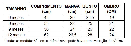 Kit de Macacão Para Bebês Com 3 Peças - 3 a 12 Meses