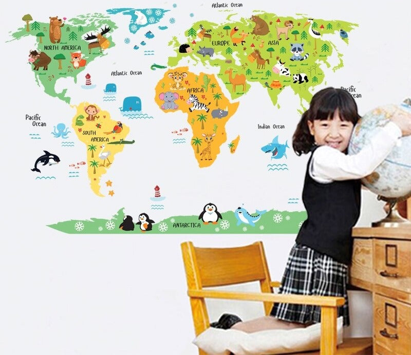 Adesivo decorativo (papel de parede) - Mapa do mundo