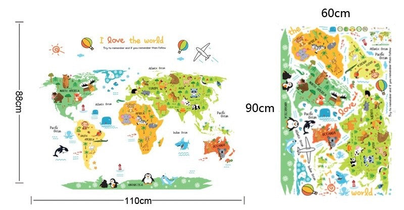Adesivo decorativo (papel de parede) - Mapa do mundo