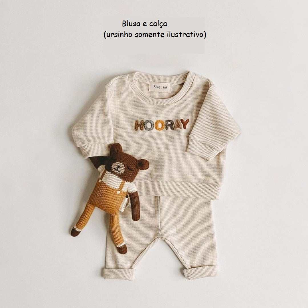 Conjunto de moletom para bebês - 3 meses a 3 anos