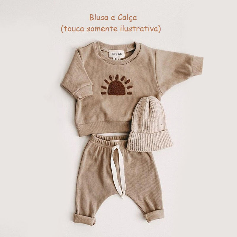 Conjunto de moletom para bebês - 3 meses a 3 anos
