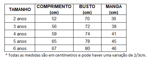 Vestido de Algodão e Bordado - 2 a 6 Anos